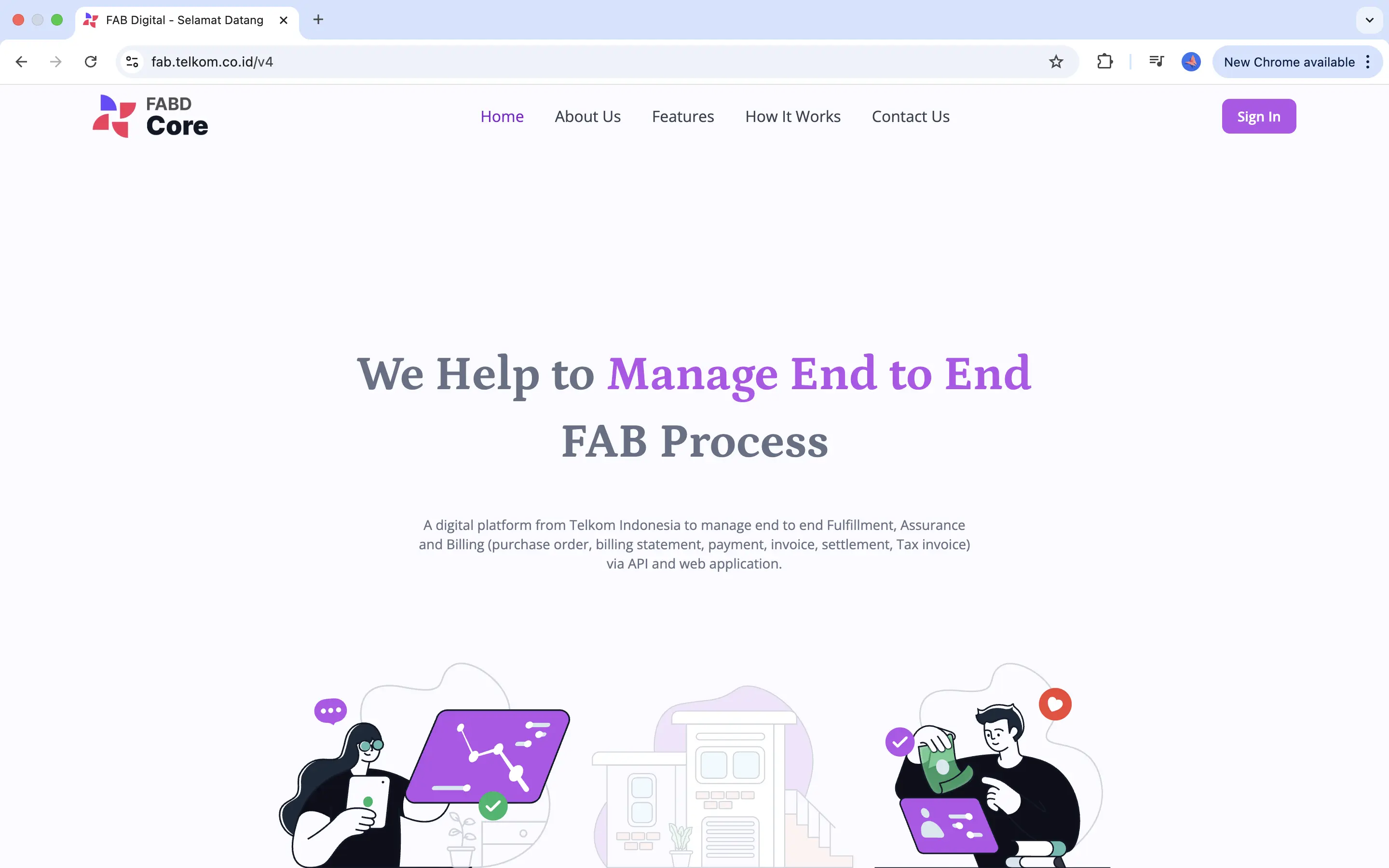 Screenshot of FAB Digital - Fulfillment, Assurance, and Billing Digital project
