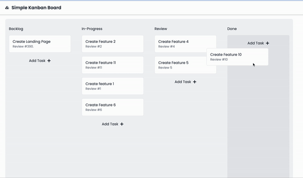 Screenshot of Simple Kanban Board project